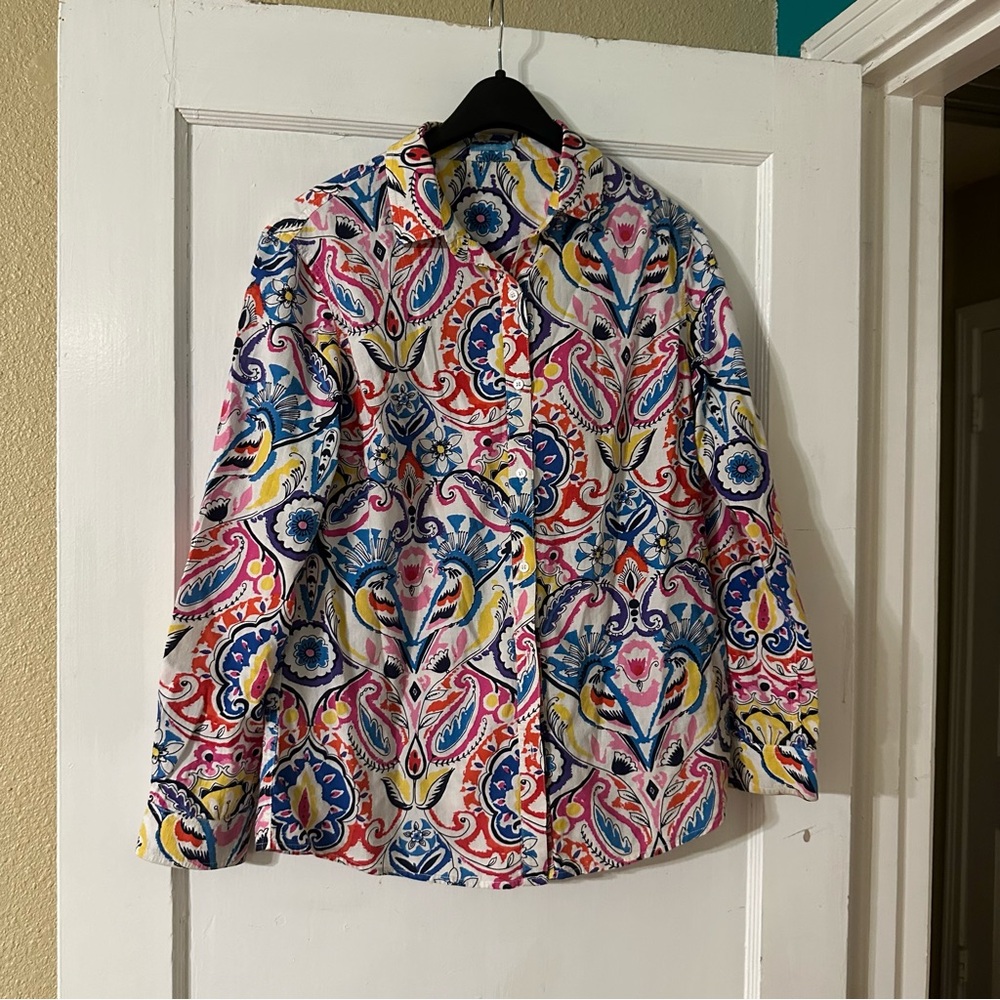 J.McLaughlin floral blouse sz S